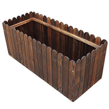 yangxiao01 Flower Stand Solid Wood Carbonization,Plant Box Anti-Corrosion,Plant Container Box Large Capacity Rectangle,Garden Courtyard Balcony Display Stand
