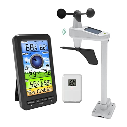 Weather Stations, Professional Digital WiFi Weather Station with Color Display,Outdoor Sensor
