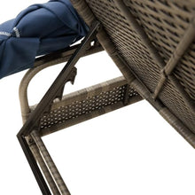 Foknhdi 2-Piece Grey PE Rattan Outdoor Chaise Lounge Set with Adjustable Canopy & Armrests, 78.7 in Seat Depth All-Weather Patio Furniture for Garden Poolside Balcony