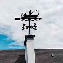 Weathervane Metal Weather Vanes with Teeth Fisherman Motorcycle Wind Direction Indicator Weather Vane Roof Weathervane for Roof Yard Wind Vane Measuring Tool (Airplane) (Fisherman)