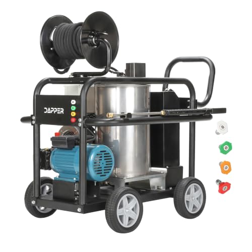 Dapper Supply 2600 PSI Electric Hot Water Pressure Washer 4 0 GPM Commercial Hot Water Power Washer Diesel Heated Water Cooled Triplex Pump 50 ft Hose 120V 20A