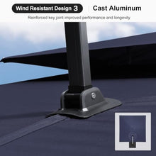 OROTLECT 132'' Square Double Top Cantilever TiltIng Umbrella With Base,Navy