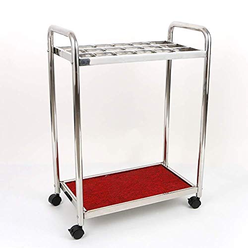 Umbrella Stand Grid Drip Tray Pulley Home Corridor Balcony Storage Rack Umbrella Storage (Color : Silver)