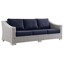 Modway EEI-5091-NAV Conway 4-Piece Outdoor Patio Wicker Rattan Furniture Set, Light Gray Navy