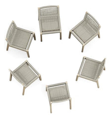 TeakFurnitureOutlet Qty 6 - Grade-A Teak Wood Luxurious Solo/Single SEMA Weathered Teak Armless Chairs #96SeAL