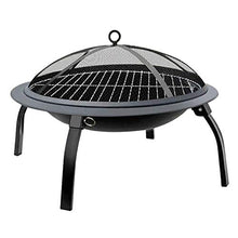 NEWCES Barbecue Desk Charcoal Grill 22 Inch Black Folding Burning Fire Pit Outdoor Heater Backyard Patio Stove Fireplace BBQ Grill Tabletop Barbecue