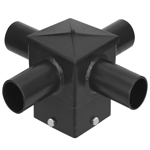 OHLECTRIC 5-Inch Pole Top - 4 Tenon 90° Square Mounting Bracket - Powder-Coated Carbon Steel with Stainless Steel Hardware - 60 LBS Capacity - Durable Outdoor Installation