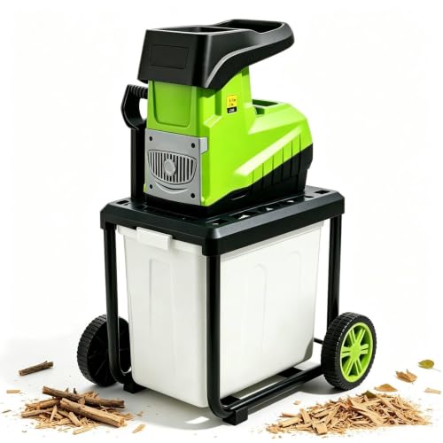 Garden Shredder Electric Wood Chipper with 60L Bin