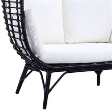 Acme Penelope Patio Lounge Chair Cream Fabric and Black Finish