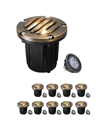 MALORY Low Voltage Landscape Well Lights, (φ126 mm) Brass Top Cover
