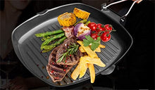 Folding barbecue roasting pan outdoor portable BBQ square steak picnic non-sticky teppanyaki grill pot(24cm)
