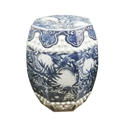 Tu Ye-US Decorative Garden Stools, Country Retro Ceramic Drum Stool High-grade Painted Ceramic Stool Retro Dressing Shoe Stool Small