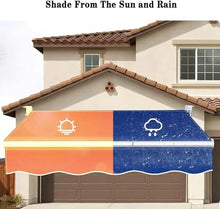 WZUOPG Manual Retractable Awning Door Window Awning Shelter Outdoor Canopy Home Deck Canopy with Manual Crank Handle（Frame Included ）