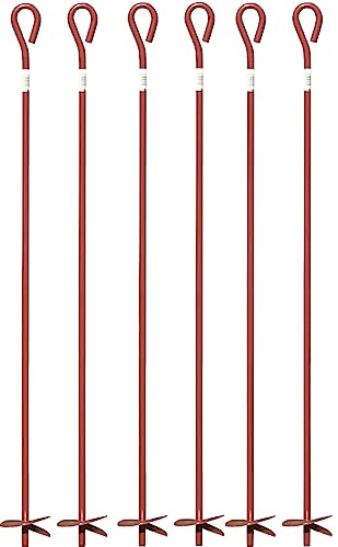 48" x 6" Screw in Auger Type Steel Earth Anchor Tie Down Stake - Pack of (6)