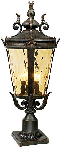 Casa Marseille 27" High Veranda Bronze Post Light with Pier Mount Adapter