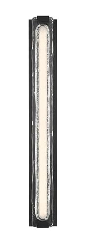 Eurofase Hiltic 1-Light LED Outdoor Wall Sconce – 36" Matte Black Modern Exterior Wall Light, Clear Glass Shade, Wet-Rated for Porch, Patio & Entryway