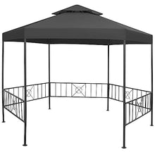 HKTMGDNG 10.6ft Hexagonal Outdoor Garden Gazebo Anthracite Metal Frame