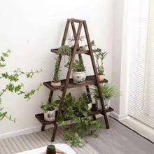 IBONSON Multi Tiered Plant Stand Indoor Balcony Retro Solid Wood Flower Stand Living Room Indoor Multi-Layer Pothos Plant Display Stand Corner Outdoor Plant Stand