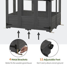 MCombo Wooden Greenhouse with Roof Vent & Lockable Doors, 0851 (Dark Grey)