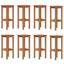 VGLQNRPT 9 Piece Patio Bar Set Outdoor Dining Furniture with Solid Acacia Wood Table and 8 Stools for Garden Backyard Deck Balcony