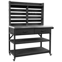 64.9" H Outdoor Potting Bench Table with Lockable Wheels