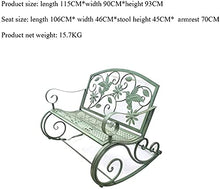 ERoomQ Outdoor Garden Bench,Outdoor Bench Patio Bench, 41-inch Antique Courtyard Rocking Chair, Cast Iron Metal Frame Garden Furniture Rocking Chair