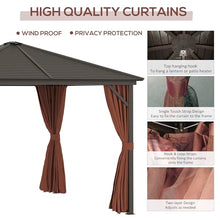Outsunny 10' x 10' Hardtop Gazebo with Curtains and Netting Coffee Brown