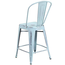 Flash Furniture 24 in Metal Indoor/Outdoor Counter Stool, Green, 4-Pack