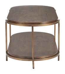 Niju Coffee Table Brown, Brown Coffee Table, Modern Style, Fir Wood Oval Shape Tabletop, MDF, Indoor Living, 47.2" W x 22" D x 18.3" H