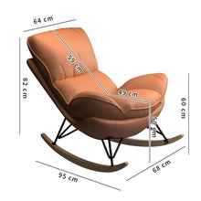 YUQKAI Technology Fabric Rocking Chair Balcony Toffee Recliner Leisure Lazy Sofa Chair