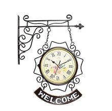 SBTXHJWCGLD Double Sided Wall Clock,Retro Wall Clock Outdoor Garden Wall Clock Outdoor Indoor Garden Wall Clock for Garden/Patio/Yard