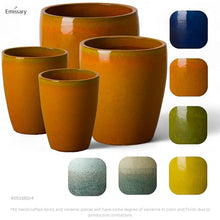 Emissary Bullet 18 in. Bright Orange Ceramic Round Planter with Drainage Hole