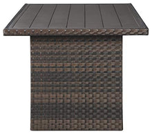 Signature Design by Ashley Outdoor Easy Isle Multi-Use Resin Wicker Patio Table, Dark Brown