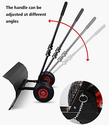 Efficient Snow Shovel with Wheels Heavy-Duty Dual-Pole Snow Shovel with Wheels and Adjustable Handle Efficient Rolling Snow Plow Suitable for Clearing Snow On Driveway Or Road Surface