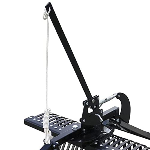 Yard Tuff Landscape Lawn Rake Attachment with Heat Treated Tines for UTVs, ATVs & Utility Tractors Black