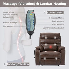 HTERWQEA Leather Power Lift Recliner with Lay Flat & Heat Massage