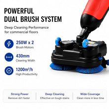 Industrial Dual-Brush Floor Polisher & Scrubber, 500W Powerful Motor with 450mm Squeegee, Cordless 22kg Scrubber for Tile, Concrete & Commercial Hard Surfaces(Orange)