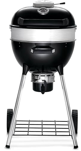 Napoleon PRO18 Compact Charcoal Kettle Grill, Black, Porcelain-Enameled Lid and Bowl, Chrome-Plated Cooking Grid