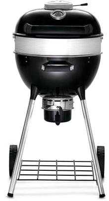 Napoleon PRO18 Compact Charcoal Kettle Grill, Black, Porcelain-Enameled Lid and Bowl, Chrome-Plated Cooking Grid