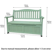 Wooden Outdoor Storage Bench,2 Seater Patio Garden Bench with Backrest
