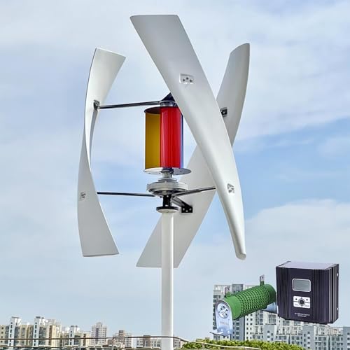 3000W Vertical Axis Maglev Wind Turbine Generator Wind Power Generator Kits with Wind Solar Hybrid MPPT Charge Controller,220V
