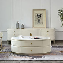 Living Room Table Modern Luxury Coffee Table with Unique Desktop and Stable Base, Oval Sofa Table Center Table with 2 Large Drawers, for Living Room and Office Outdoor Side Table (Color : A, Size :