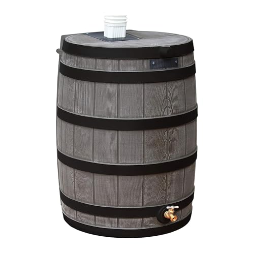 Good Ideas Rain Wizard 50 Gallon Water Storage Barrel Oak With Darkened Ribs (3 Pack)