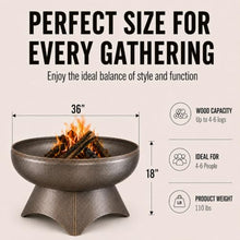 Ohio Flame Liberty 36” Wood Burning Fire Pit Carbon Steel with Standard