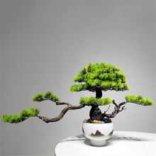 YXIANG56Q Fake Plants Artificial Bonsai Tree with Chinese-Style White Ceramic Pot Potted House Plants Bonsai Tree