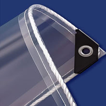 SCNSYL Transparent Waterproof Tarp 29.5x29.5ft,Heavy Duty PVC Clear Tarpaulin Sheet,Rainproof Outdoor Garden Plant Canopy Cover,Tarp with Grommets,Transparent