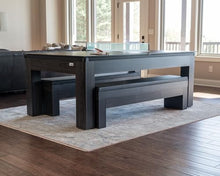 Chamberlain Game Tables New York Nights 7 Ft Pool Table Set with Benches and Top Espresso
