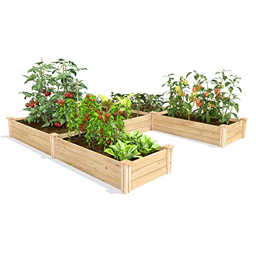 Greenes Fence Premium Cedar Raised Garden Bed, 8' x 8' x 10.5" (3/4" Thick) U-Shaped Bed - Made in USA with North American Cedar