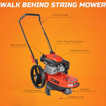 PROYAMA 170cc Walk Behind Weed Trimmer String Mower, Push Weed Wacker