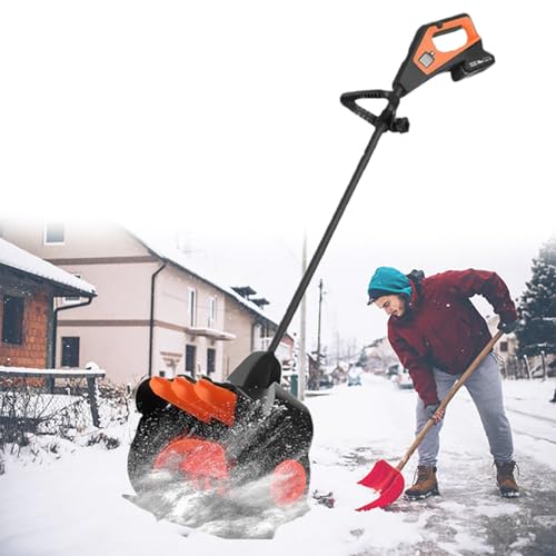 GESAIDES 41cm Brushless Cordless Snow Shovel, 2 Battery and Charger Included, Cordless Snow Blower, Battery Snow Blower, for Driveway, Patio, and Deck Clearing
